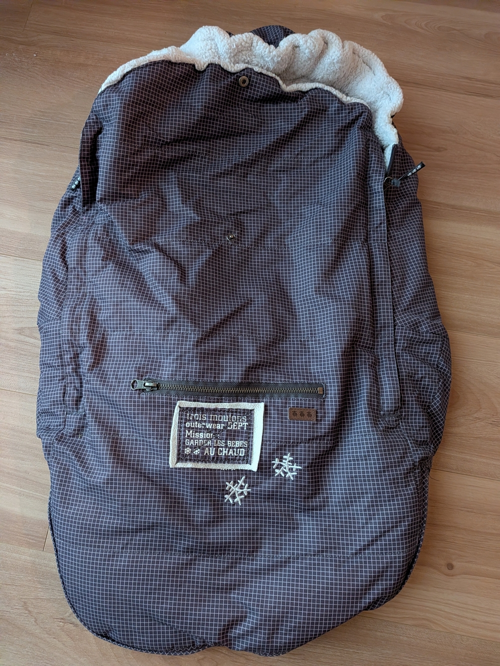 Kid Baby  Insulated Footmuff Bag - Brown Check